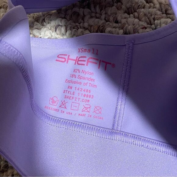 SHEFIT Barbeline London Volition Flex Sport Bra Purple Animal Print Size XS - Picture 4 of 8